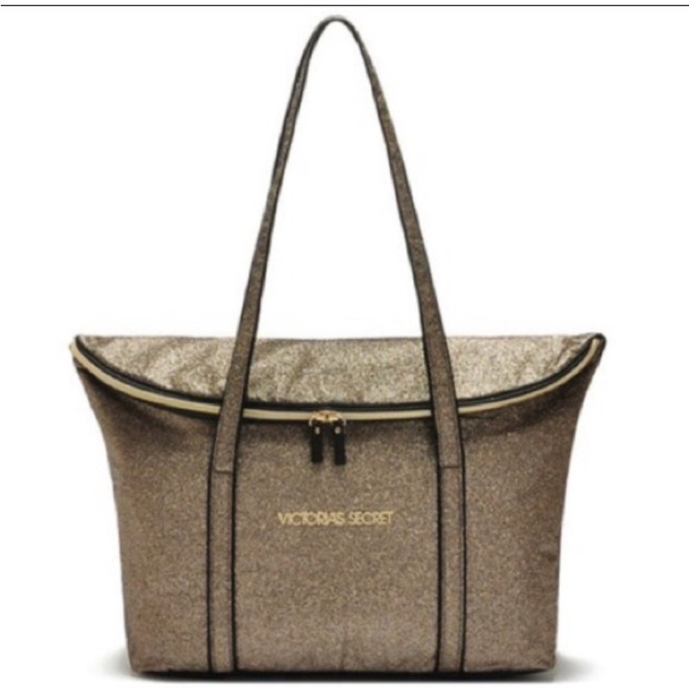 Victoria's Secret Gold Metallic Tote Bag